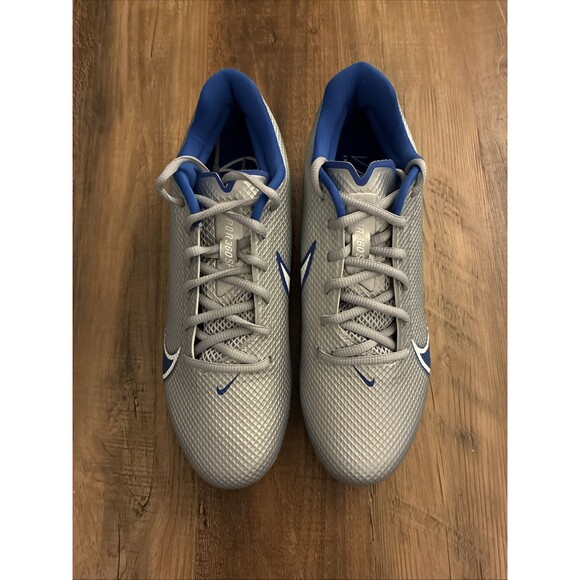 Nike Vapor Edge Speed 360 Silver Blue Football Cleats Size 8 CD0082-010 New - Picture 3 of 7